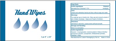 Principal Display Panel - hand wipes benzalkoniu chloride 013